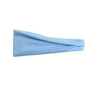 Bandeau large et extensible pour femme : bandeau fin haut de gamme léger et élastique absorbant la transpiration (bleu clair, taille unique)