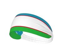 Bandeau large imprimé drapeau de la République d'Ouzbékistan pour femme, antidérapant, évacuation de l'humidité, yoga, course à pied, entraînement, gym