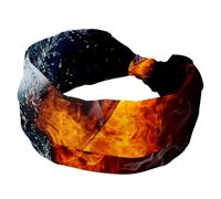 Bandeau large pour femme avec flamme de hockey sur glace - Antidérapants - Extensibles - Pour yoga, entraînement, quotidien