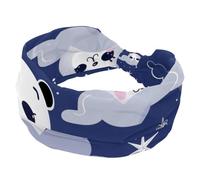 Bandeau large pour femme avec motif panda mignon et inscription « Good Night » - Bandeau élastique antidérapant - Bandeau de yoga pour l'entraînement, la gym, la course, le fitness, le sport