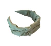 Bandeau large pour femme - Bandeau doux - Bandeau plissé - Bandeau uni - Antidérapant - Mignon bijou de cheveux pour filles - Pour le yoga et le sport - 1 pièce - Vert