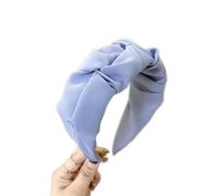 Bandeau large pour femme - Bandeau doux - Bandeau plissé - Bandeau uni - Antidérapant - Mignon bijou de cheveux pour filles - Pour le yoga et le sport - 1 pièce - Bleu