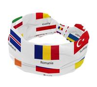 Bandeau large pour femme - Élastique - Antidérapant - Drapeau national - Pour yoga, entraînement, sport, course à pied