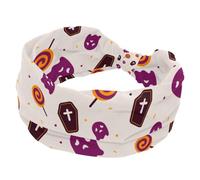 Bandeau large pour femme, joli motif cercueil fantôme, cercueil d'Halloween, bandeau large noué torsadé, bandeau élastique doux, accessoires pour cheveux tendance