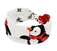 Bandeau large pour femme, motif animaux de Noël, pingouins mignons, extensible, accessoire de sport pour yoga, course à pied, vie quotidienne