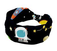 Bandeau large pour femme, motif astronomie spatiale, turban doux, bandeau antidérapant, élastique pour la sueur, yoga, entraînement, bandeau croisé noué