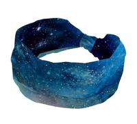Bandeau large pour femme, motif ciel étoilé mystérieux, nuit tranquille, bandeau élastique antidérapant, nœud torsadé, accessoire pour cheveux