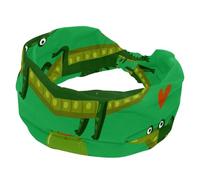 Bandeau large pour femme, motif crocodile, grenouille, hibou, lotus, vert, antidérapant, élastique, sueur, yoga, entraînement, bandeau doux