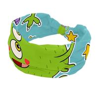 Bandeau large pour femme, motif dessin animé amusant pour enfants avec étoiles monstres et étoiles, bandeau de yoga noué torsadé, bandeau élastique doux, accessoires pour cheveux tendance