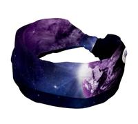 Bandeau large pour femme, motif galaxie, astronomie spatiale, univers galaxie, bandeau noué torsadé pour yoga, entraînement, bandeau élastique doux, accessoires pour cheveux tendance