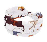 Bandeau large pour femmes et filles, style cow-boys sauvages avec chevaux, rodéo, croix, nœud croisé, bandeau antidérapant pour yoga, entraînement, course à pied