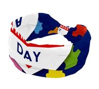 Bandeau large pour la sensibilisation à l'autisme pour femmes et filles, turban croisé noué, bandeau antidérapant pour yoga, entraînement, course à pied