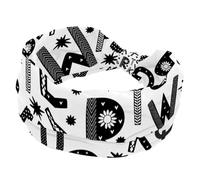 Bandeau large tendance pour femme, bandeau élastique avec motif de lettres croisées pour la sueur, le sport, l'entraînement