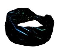 Bandeau large tendance pour femme, motif ciel nocturne avec étoiles filantes, bandeau élastique croisé, turban pour le sport, l'entraînement
