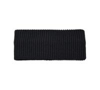 Bandeau large tricoté de couleur unie for femmes, serre-tête sport à rayures verticales, couvre-tête, chauffe-oreilles d'hiver(Black)