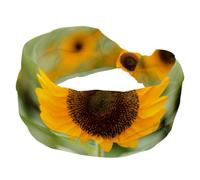 Bandeau large turban pour femme, motif tournesol dans le champ, antidérapant, élastique pour la sueur, le yoga, l'entraînement, le yoga