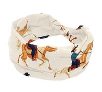 Bandeau large vintage pour homme et femme, motif chevaux, style cow-boys sauvages occidentaux, bandeau pour femmes et filles, turban croisé noué, bandeau antidérapant pour yoga, entraînement, course à