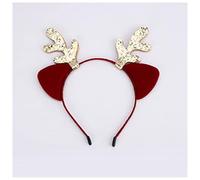 Bandeau Led Bandeau de Noël Bandes de cerf Bandes de cheveux for femme for femmes Hoops Hoops adultes Headwear Décoration de Noël Accessoires for cheveux Bandeau Cheveux Femme (Size : Wine red)