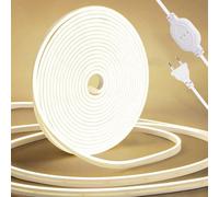 Bandeau LED COB 220V, 3 M Dimmable Bande LED Blanche Naturelle 4000K, IP65 Étanche Flexible Strip, Bandes à LED Strip Ruban avec Alimentation, pour DIY Chambre, Cuisine, Exterieur Maison Décoration