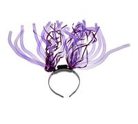 Bandeau LED Tressé Pourpre, 2 Modes, Clip-on, Ambiance Halloween | Plastique Léger, 6 Lumières Gauche Droite, pour Concerts et Soirées, Accessoire Cheveux