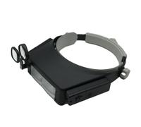 Bandeau Loupe avec 2 lumières LED 1,5 3 x 6,5 8 x mains libres pour réparation de montres Loupe de tête avec étui de rangement
