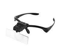 Bandeau Loupe avec éclairage LED, Wallfire mains libres support de têtes de lecture Loupe Lunettes avec 5 lentilles détachables pour lire, bijoux, regarder et électronique réparation