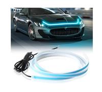 Bandeau lumineux de capot de voiture, éclairage de jour 12V Lumière étanche Bande Lumineuse d'Ambiance Universelle (Bleu Glace)