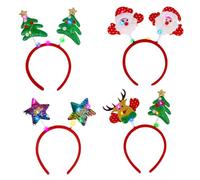 Bandeau Lumineux de Noël avec LED, 4PCS Serre-tête à Thème Noël, Accessoires de Cheveux pour Enfants et Adultes