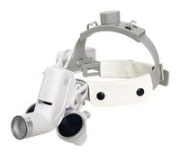 Bandeau Lunettes Loupe avec Lumière, 2.5X/3.5X Lunette Loupe Grossissante Dentaire, avec Conception Avancée de Refroidissement, pour Examen Dentaire, Laboratoire(3.5X)