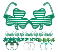 Bandeau Lunettes Trèfle Saint-patrick, Accessoire Fête Vert | Plastique et Tissu, Style Festif Unique, Convient à Diverses Coiffures et Âges, sans Marques