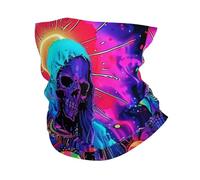 Bandeau Magique Âme De La Faucheuse Démon Espace Rainbow Néon Noir Écharpe Demi-Visage Séchage Rapide Multi-Usage Balaclava pour Randonnée Extérieur Adulte 25X50Cm