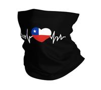 Bandeau Magique Battements De Cœur Chiliens J'aime Le Chili Drapeau en Forme De Cœur Ultra-Douce Chapeaux Demi-Visage Étanche À La Poussière Tube Bandeaux pour Adulte Randonnée Ski