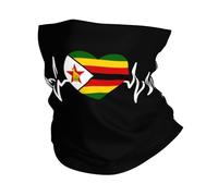 Bandeau Magique Battements De Cœur Zimbabwéens J'aime Le Drapeau du Cœur du Zimbabwe Respirant Chapeaux Demi-Visage Anti-Solaire Cache-Col pour Extérieur Moto Yoga