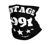 Bandeau Magique Cadeaux d'anniversaire Vintage 1991, Édition Limitée 34 Ans Protection du Visage Multifonction Chapeaux Demi-Visage pour Course À Pied, Extérieur, Jogging
