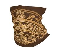 Bandeau Magique Calendrier Maya Soleil Lune Géométrique Vintage Temps Marron Écharpe Demi-Visage Séchage Rapide Étanche À La Poussière Headwrap pour Cyclisme Jogging Vélo 25X50Cm