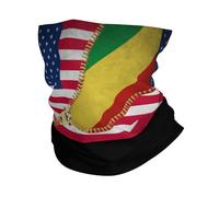 Bandeau Magique Drapeau De La République du Congo avec Fermeture Éclair Et Drapeau Américain Echarpe Tête Pirate Élastique Bande De Cheveux pour Course À Pied, Moto, Extérieur