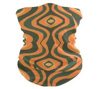 Bandeau Magique Forme Abstraite Orange Verte étanche à la poussière Bande de Cheveux Multi-Usage Bandana pour Cyclisme Ski 26X30cm