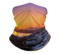 Bandeau Magique Paysage De Coucher De Soleil sur Une Île Grecque Ultra-Douce Cache-Cou Anti-Solaire Echarpe Gaiter pour Moto Yoga Randonnée