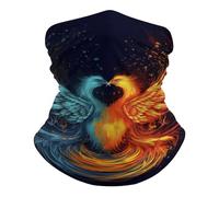 Bandeau Magique Phénix de feu et d'eau Anti-UV Écharpe Tube Séchage Rapide Cache-Cou pour Adulte Cyclisme 26X30cm