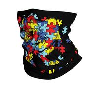 Bandeau Magique Puzzle Dino pour La Sensibilisation À l'Autisme Respirant Echarpe Gaiter Multifonctionnel Écharpe Demi-Visage pour Ski Sports Moto