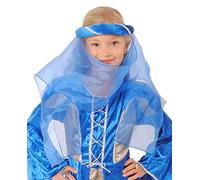 Bandeau médiéval « Helena » pour fille - Accessoire pour princesse, femme de château ou costume médiéval - Idéal pour les fêtes de chevalier et les fêtes à thème - Couleurs au choix (bleu/argent)