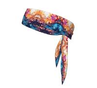 Bandeau multicolore imprimé marbré, parfait pour la course, le fitness et d'autres sports.