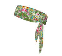 Bandeau multifonction avec imprimé plantes tropicales et perroquets pour tennis, basket-ball, karaté