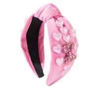 Bandeau Nacré Amour Plein de Diamants Noeud Accessoires Bandeau Romantique Accessoires Cheveux Rose Rouge