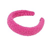 Bandeau noué en laine d'agneau et polaire - Accessoire de cheveux - Bandeau musical (rose vif) - Taille unique