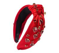 Bandeau noué pour femme, bandeau en forme de cœur, bandeau large avec nœud, serre-tête élégant pour filles, accessoires de cheveux pour la Saint-Valentin pour les fêtes de Noël