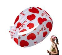 Bandeau noué pour la Saint-Valentin,Bandeaux noués en forme de cœur - Motif d'amour Habiller Costume Head Wrap | Bandeau élastique antidérapant pour femmes, accessoires de cheveux festifs