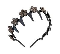 Bandeau ondulé pour femme - Bandeau de fleurs en strass pour frange - Accessoire de cheveux portable toute l'année - Cheveux d'avion pour les loisirs, les affaires, le sport