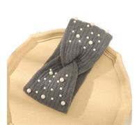 Bandeau Oreille Femme Autumn Winter Turban Bandage For Women Cold-Proof Knitted Hairbands Headband Bandana Pearl Hair Accessories(Color 04)