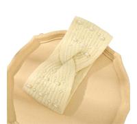 Bandeau Oreille Femme Autumn Winter Turban Bandage For Women Cold-Proof Knitted Hairbands Headband Bandana Pearl Hair Accessories(Color 05)